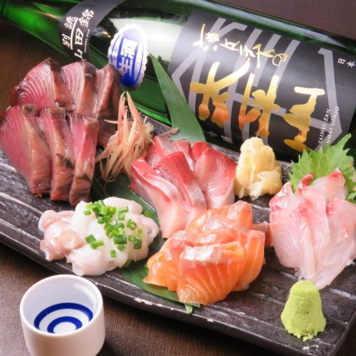 Assorted 5 pieces of sashimi, 2 servings