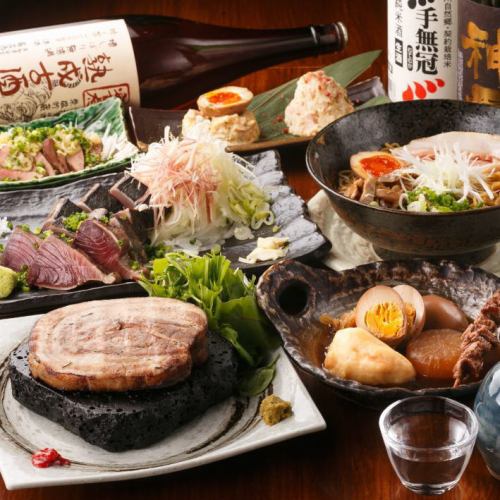 《Kakazaru Course》…32°C豬肉、金華青花魚等全10道鄉土料理+包括50種地方酒在內的無限暢飲無限暢飲！