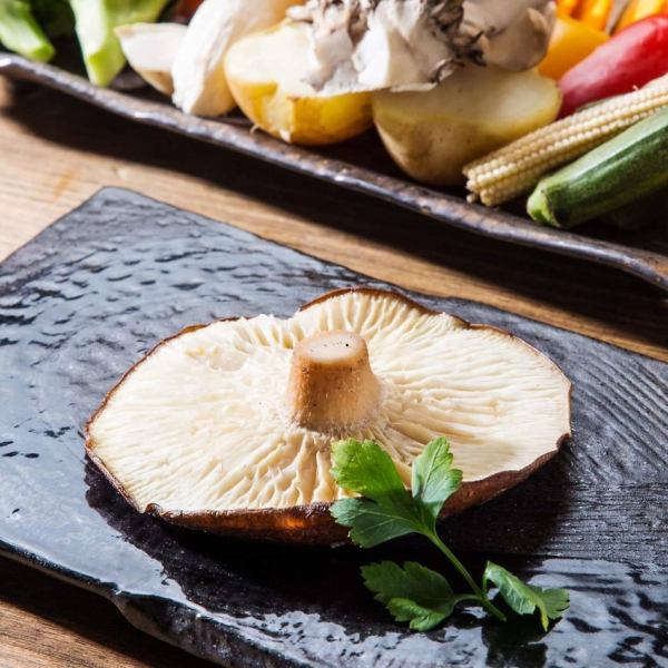 심플하기 때문에 야채의 맛이 돋보이는 일품【신토쿠초산의 큰 표고버섯 스테이크】680엔(부가세 포함)