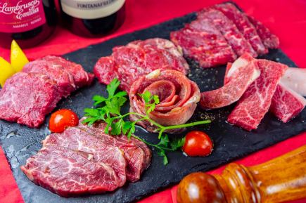【得々・肉バル焼肉セットのリリィミートプラン】和牛含む全６種肉盛！飲放付税込3500円！食放有