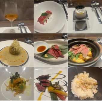 【일식×비스트로 고기 할인 풀 코스】최고급 와규를 프렌치 등 다양하게 갖추어진 할인 요리(부가세 포함 11000엔)