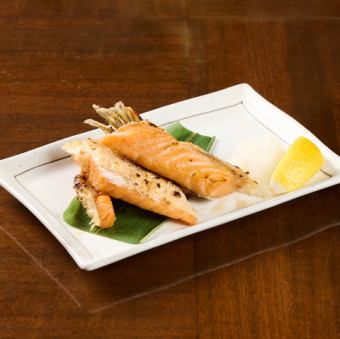 Grilled salmon harass