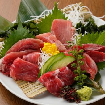 まぐろ兜の刺身四点盛