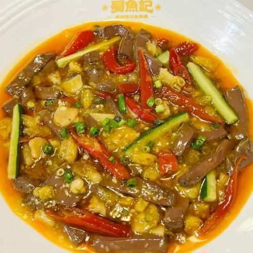 Duck Blood with Peppercorns / Stir-fried Beef with Oyster Sauce