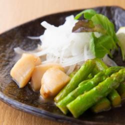 ホタテとアスパラのソテー