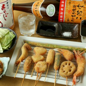 【新年会 飲み放題付特別コース】彩セット◆串十本と沖縄豚のどて焼を満喫できるプラン