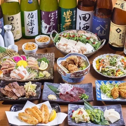 【月コース】せり鍋 馬赤身刺し 地鶏3種盛り含全11品生ビール付き180分飲み放題