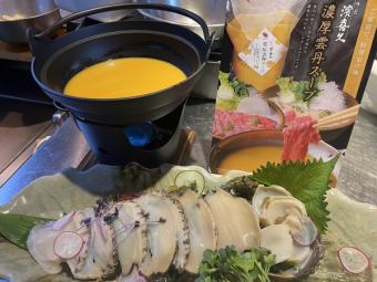 濃厚ウニしゃぶ鍋コース 濃厚ウニ.鮑.黒毛和牛A5サーロインしゃぶ