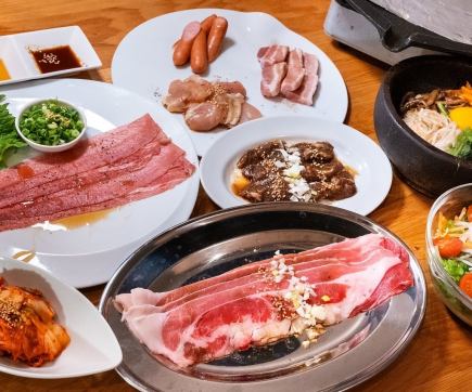 ◆当天OK ◆【开始烤肉】3500日元，含P舌/sagari/大陆排骨等10种菜肴的120分钟无限畅饮