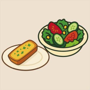 <Aセット>샐러드 + 마늘 토스트