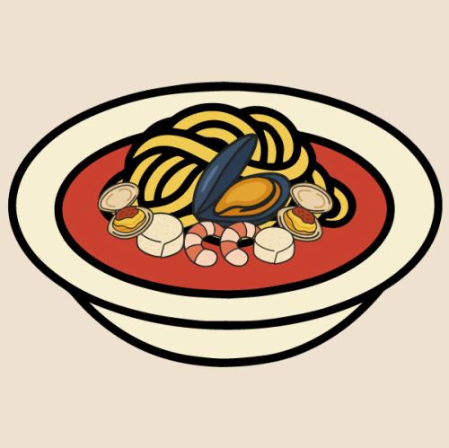 魚介のトマトのペスカトーレ