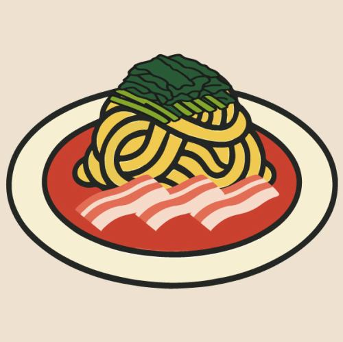 ほうれん草とベーコンのトマトソース