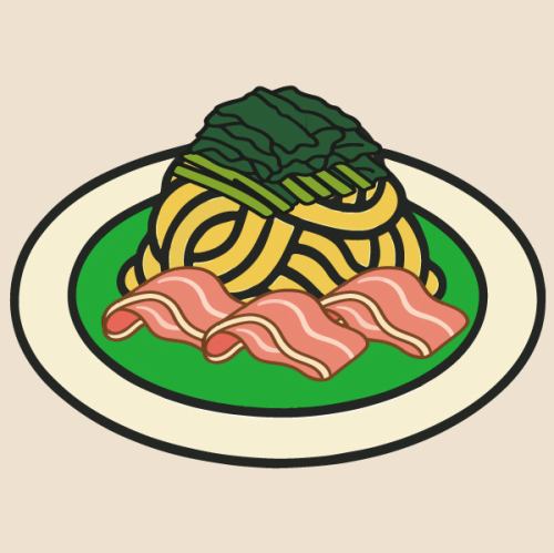 生ハムとほうれん草のジェノベーゼ