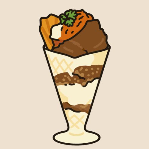 珈琲とガトーショコラのパフェ