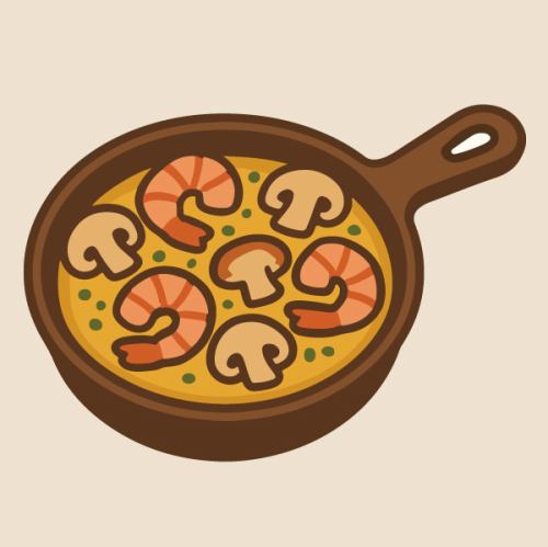 海老とホタテのアヒージョ