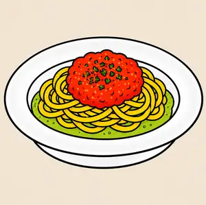 Rich cream pasta with tomatoes and basil