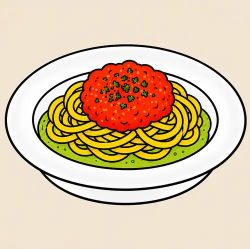 Rich cream pasta with tomatoes and basil