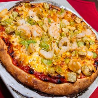 海老とアボカドpizza