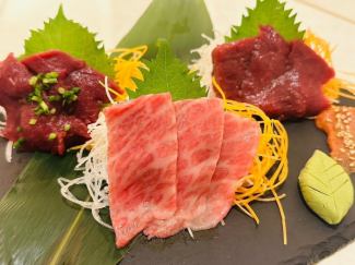 極肉刺し3種盛り