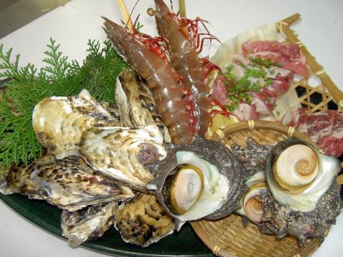 Set A (1 kg of oysters, 2 extra large shrimp, 2 live turban shells)