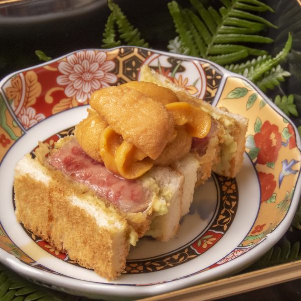 Kobe beef and sea urchin cutlet sandwich