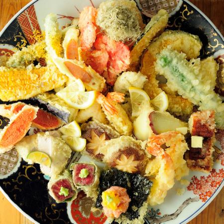 梅田×时令食材×宴会♪非常适合午餐时间♪Tsuuna天妇罗餐厅。一家70%是酒吧，30%是天妇罗餐厅的餐厅。