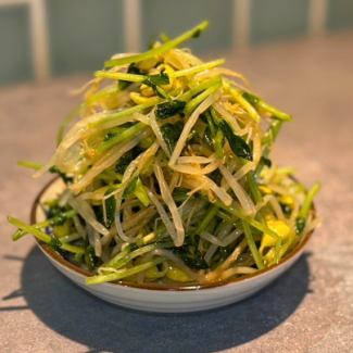 豆苗と豆もやしのナムル