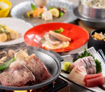 【３月～牛やきしゃぶ会席】60分飲み放題付き全10品9,500円(税込)コース