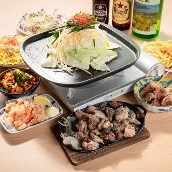 仅限周日至周四!【畅饮无限量】主菜是顶级肥美内脏耐力烤肉!尽情享受美味吧!