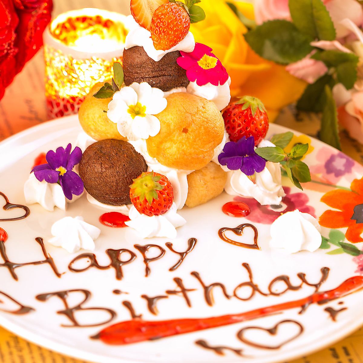 On birthdays and anniversaries ♪ We will give you our special dessert plate ☆