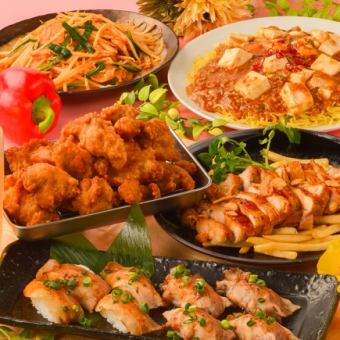 当日OK《120分飲み放題》仙台発祥麻婆焼きそば&おでん盛り合わせ&から揚げ&出汁巻き全7品3500円