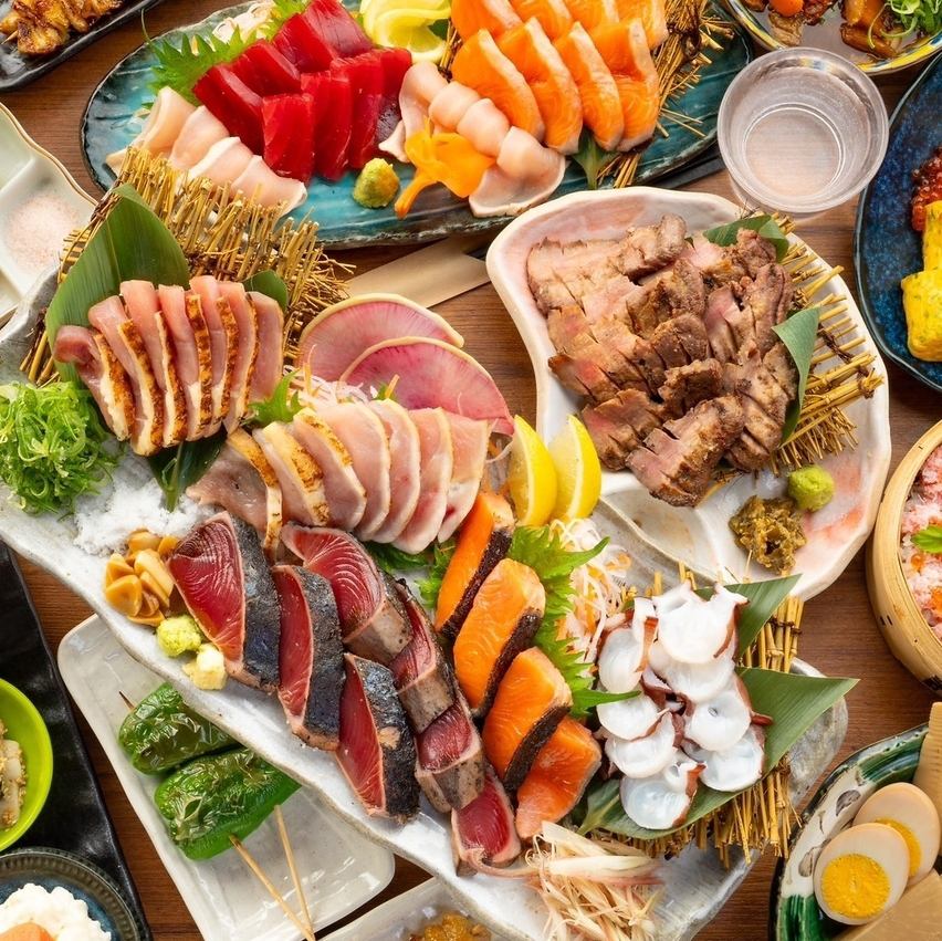 仙台駅徒歩5分。東北食材、炭火焼を使った多彩なコースをご用意