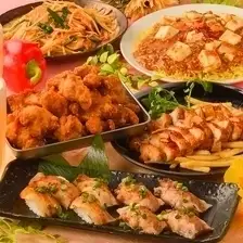 当日OK☆チキンステーキ&油淋鶏&せいろ飯&麻婆焼そば☆全8品生ビール付き120分飲み放題3500円