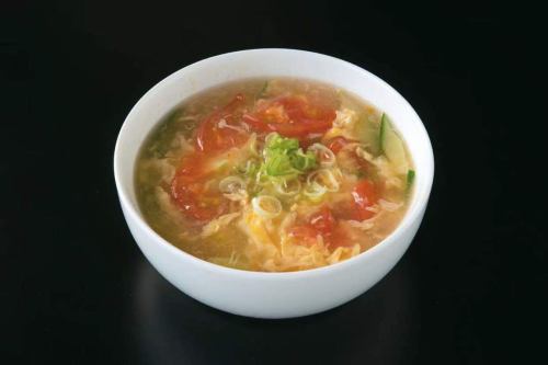 Tomato egg drop soup / hot and sour soup / wonton soup