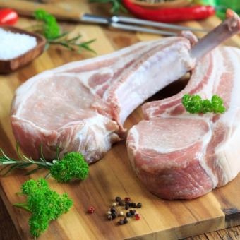 【那須豚トマホークと牛モモ肉タタキ】満足4,500円コース(全9品２H生ビール付き飲み放題)