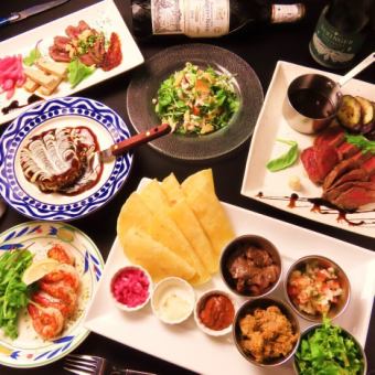 【女子会限定♪】イベリコ豚4,000円コース(全7品２H生ビール付き飲み放題)