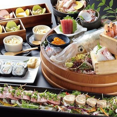 1番人気！須佐天然男命！活いか姿造付コース料理