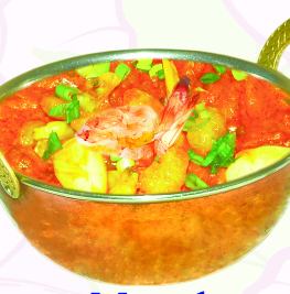 Praun Masala (spicy curry with shrimp)