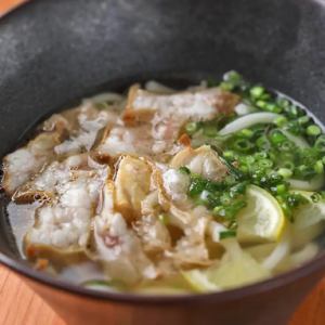 Lemon udon noodles with kasu