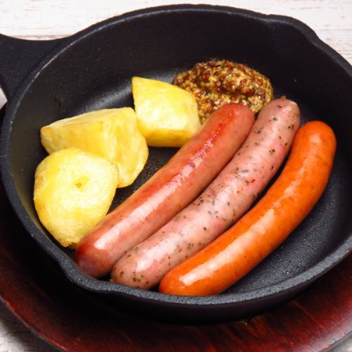 Assortment of 3 kinds of sausages