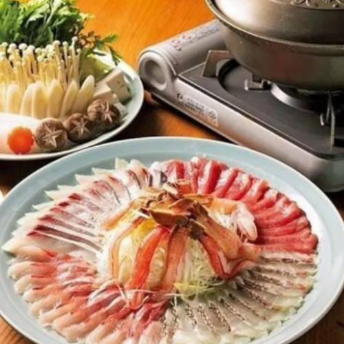 【人気の海鮮しゃぶしゃぶ,ぶり,金目鯛,天然本クエ,ふぐ,すっぽん！】