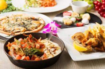 "Lunch" ◆ All you can drink up to 5 hours! Pizza in Cheese Taccarbie! Rich lunch course 【10 items 3000】