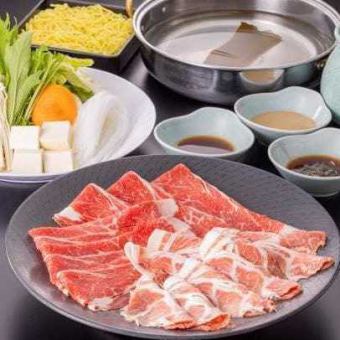 [2nd floor hall seats only] Top-grade beef shoulder loin and Aichi Mikawa pork shabu-shabu all-you-can-eat and drink for 120 minutes for 7,000 yen (tax included)