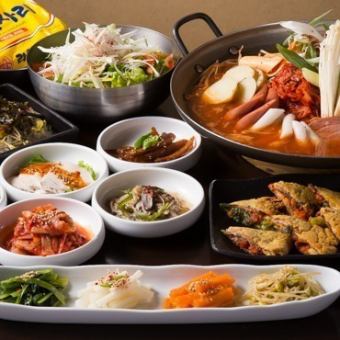[For a welcome and farewell party] 7 main courses to choose from Budae Jjigae or Samgyeopsal [120 minutes of all-you-can-drink included]