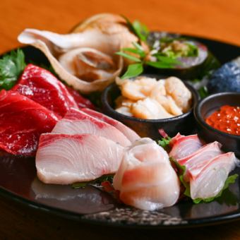 "Blissful Time" Fresh Sashimi & Premium Japanese Black Beef Course (10 dishes total) with 2 hours of all-you-can-drink