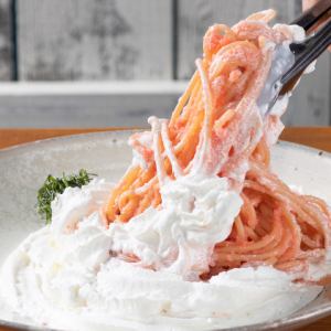 Mentaiko pasta with fluffy cream