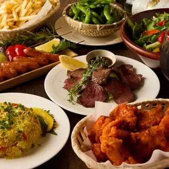 【OPEN記念★3時間飲み放題】自家製ローストビーフ＆BBQプレートで満喫コース〈全8品〉4,500円
