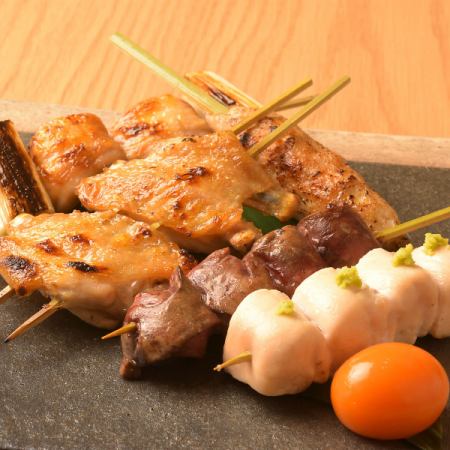 8月HP限定《2Ｈ飲み放題付》 ◆からげんき「特選焼き鳥」コース◆(税込4000円)全7品