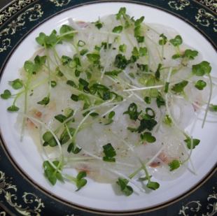 White fish salad with plum dressing