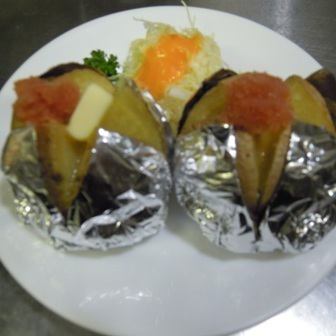 Baked potato with mentaiko butter
